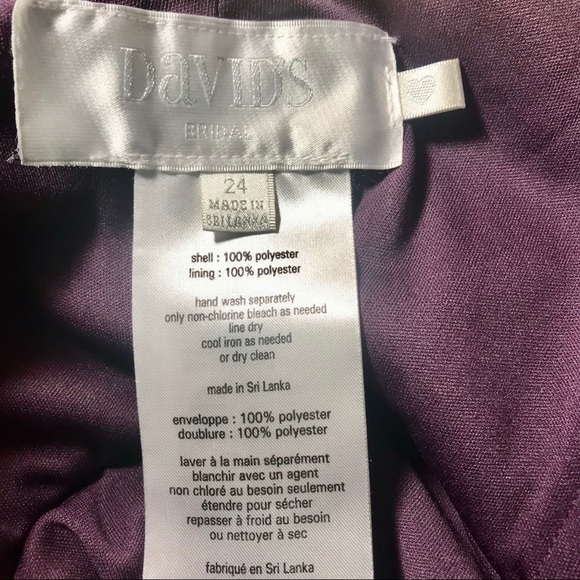 David’s Bridal long plum Georgette dress - Picture 7 of 9